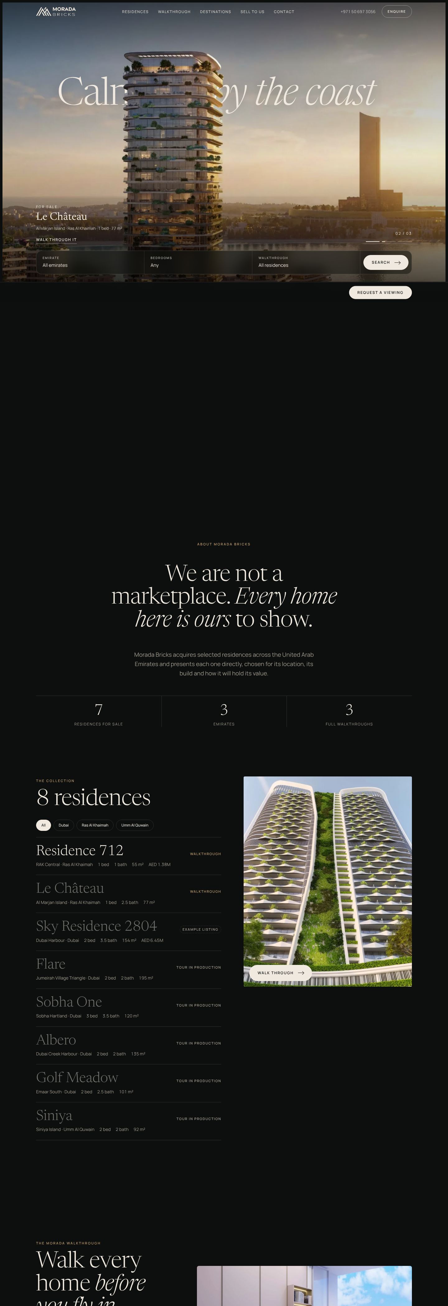 Site Morada Bricks — page d'accueil